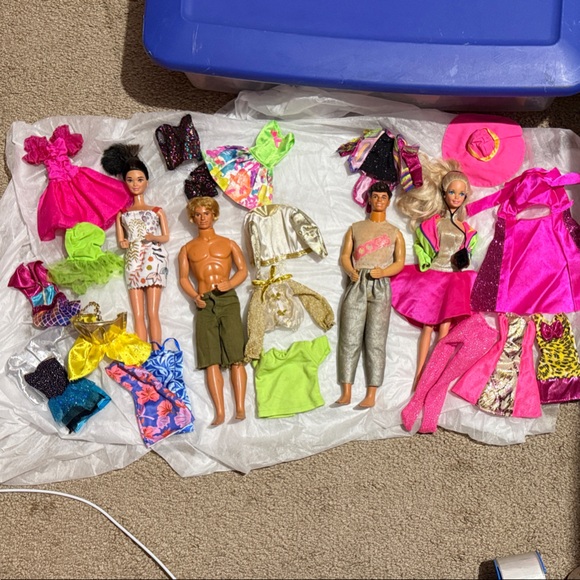 Barbie and Ken Derek & Dana Fashion Dolls- Kids Toys and a bag of 80’s clothes!